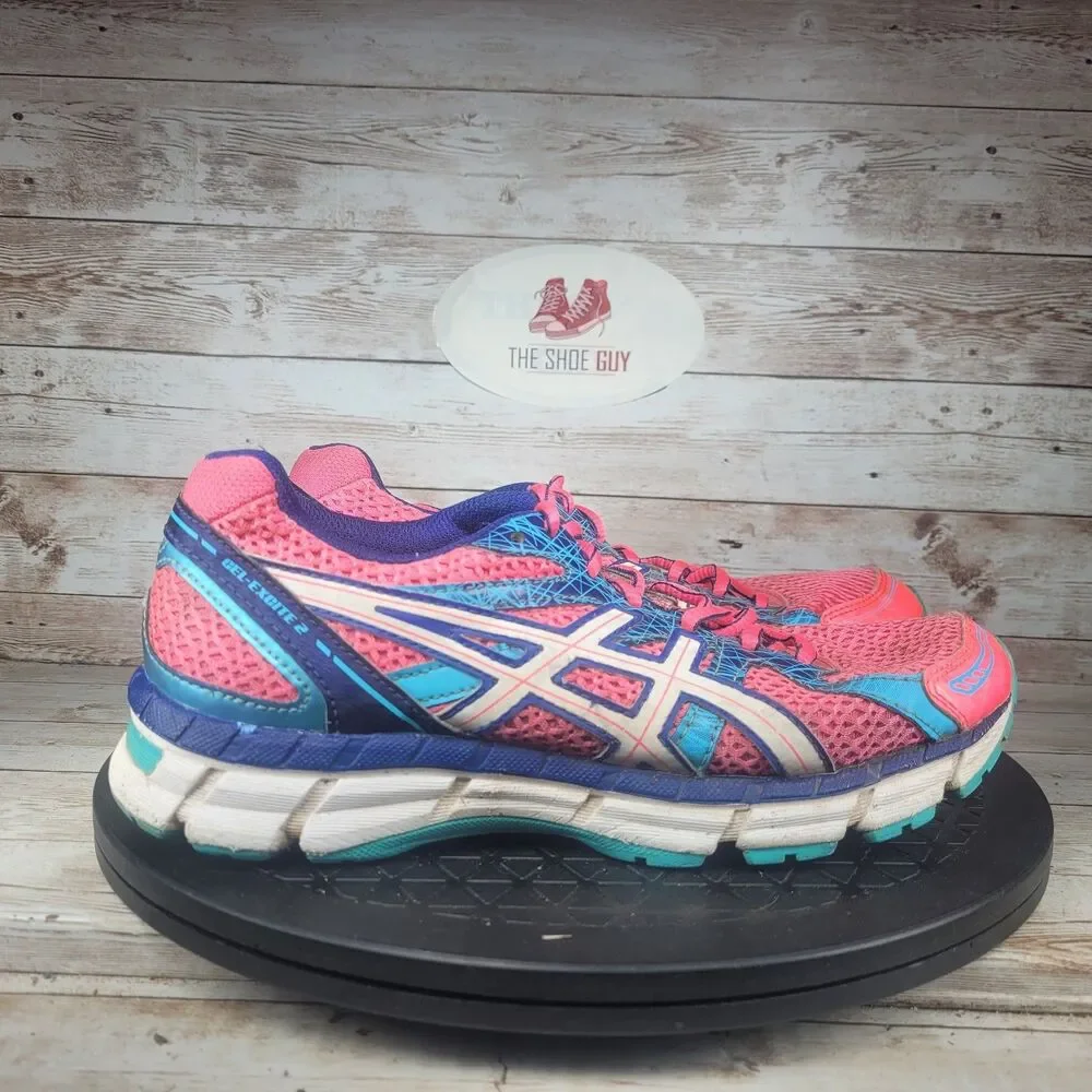 ASICS Gel-Excite 2 Sneakers Women's Size 6.5 Pink Blue Lace Up Running Shoes
